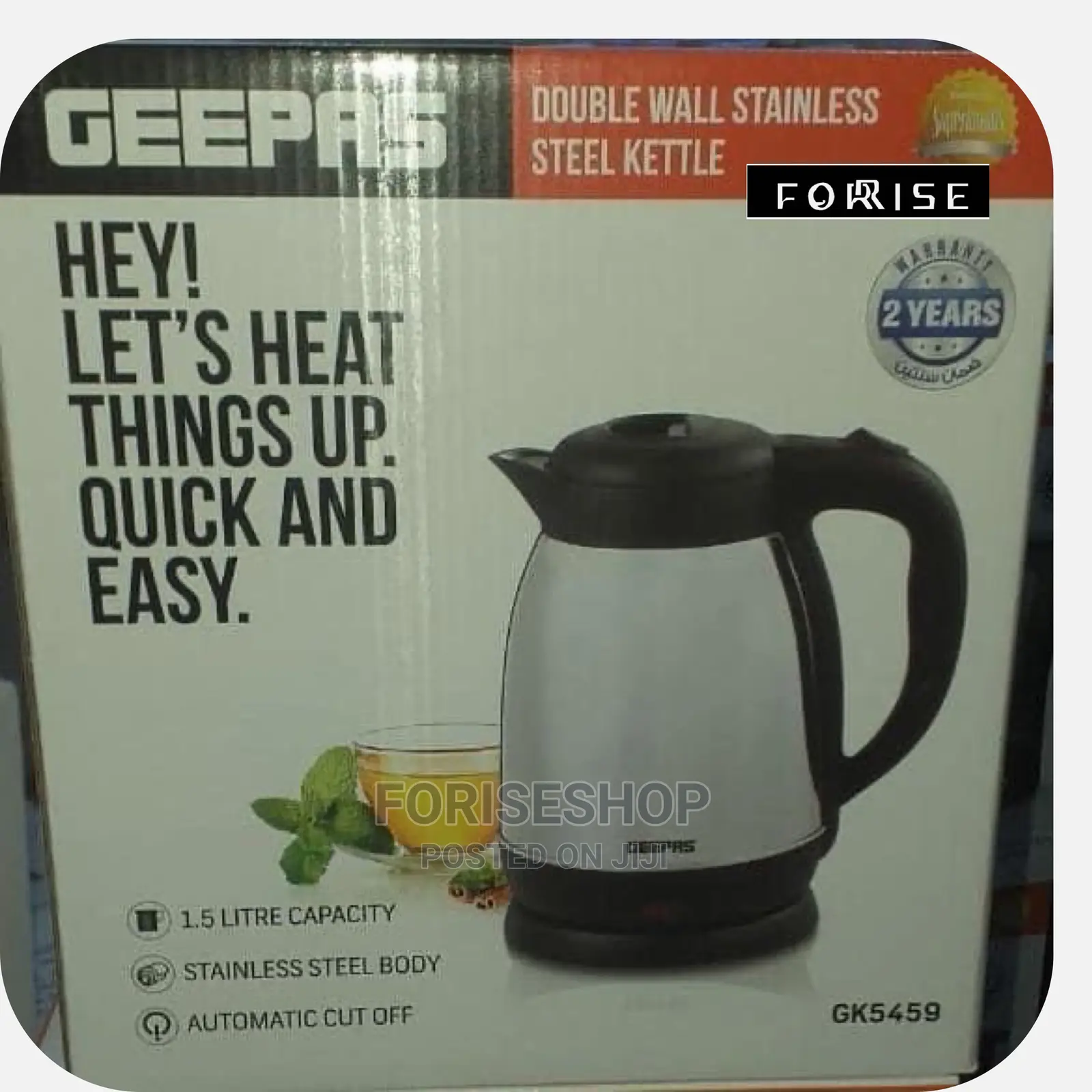 Geepas Double Wall Stainless Steel Kettle