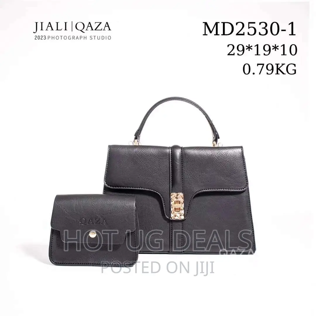 2 PCS Ladies Classic Handbag - Black