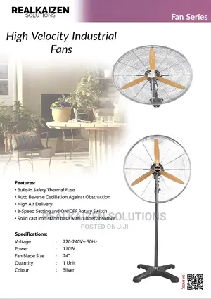 ESTIA High Velocity Industrial Metallic Wall Fan 51cm