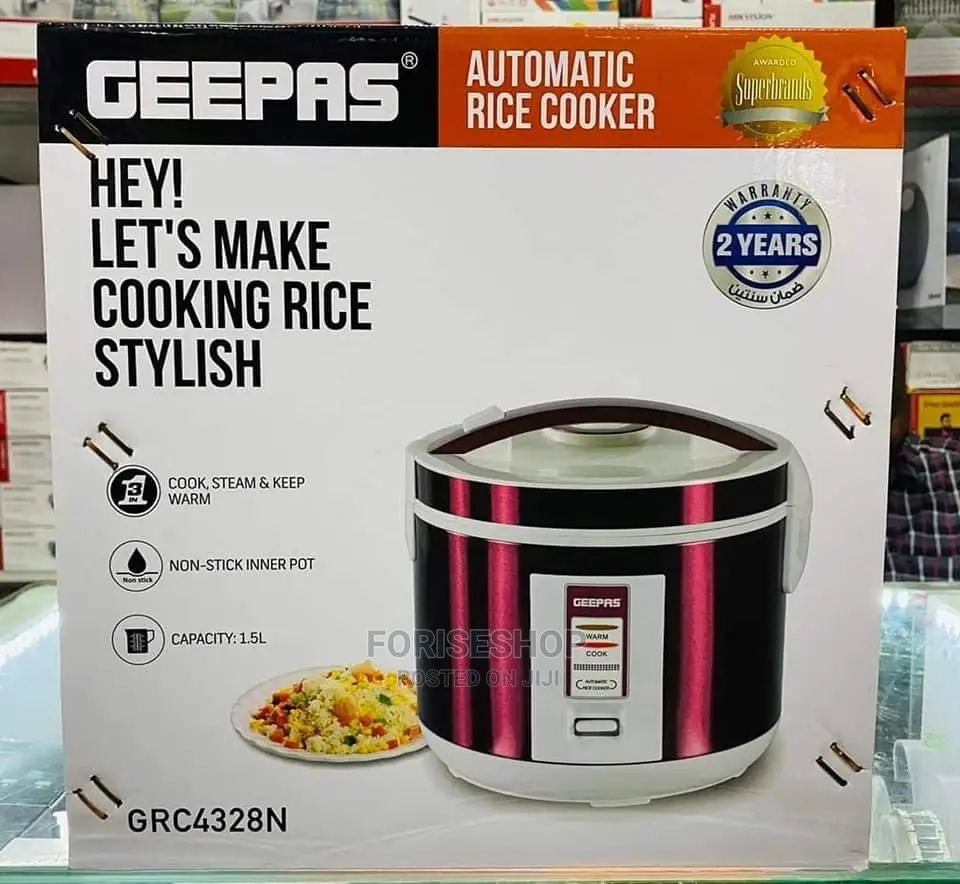 Geepas 1.5L Automatic Rice Cooker 2yrs Warranty
