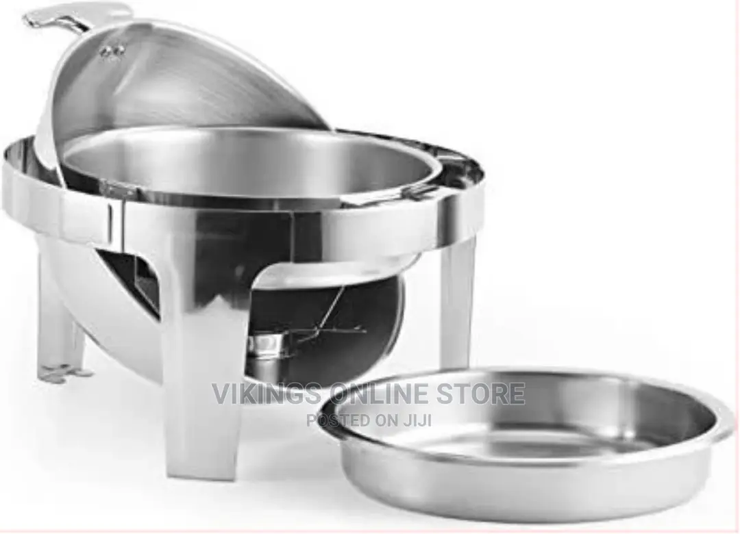 6.5L Stainless Steel Round Chafing Dish Roll Top Food Warmer