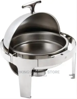 6.5L Stainless Steel Round Chafing Dish Roll Top Food Warmer