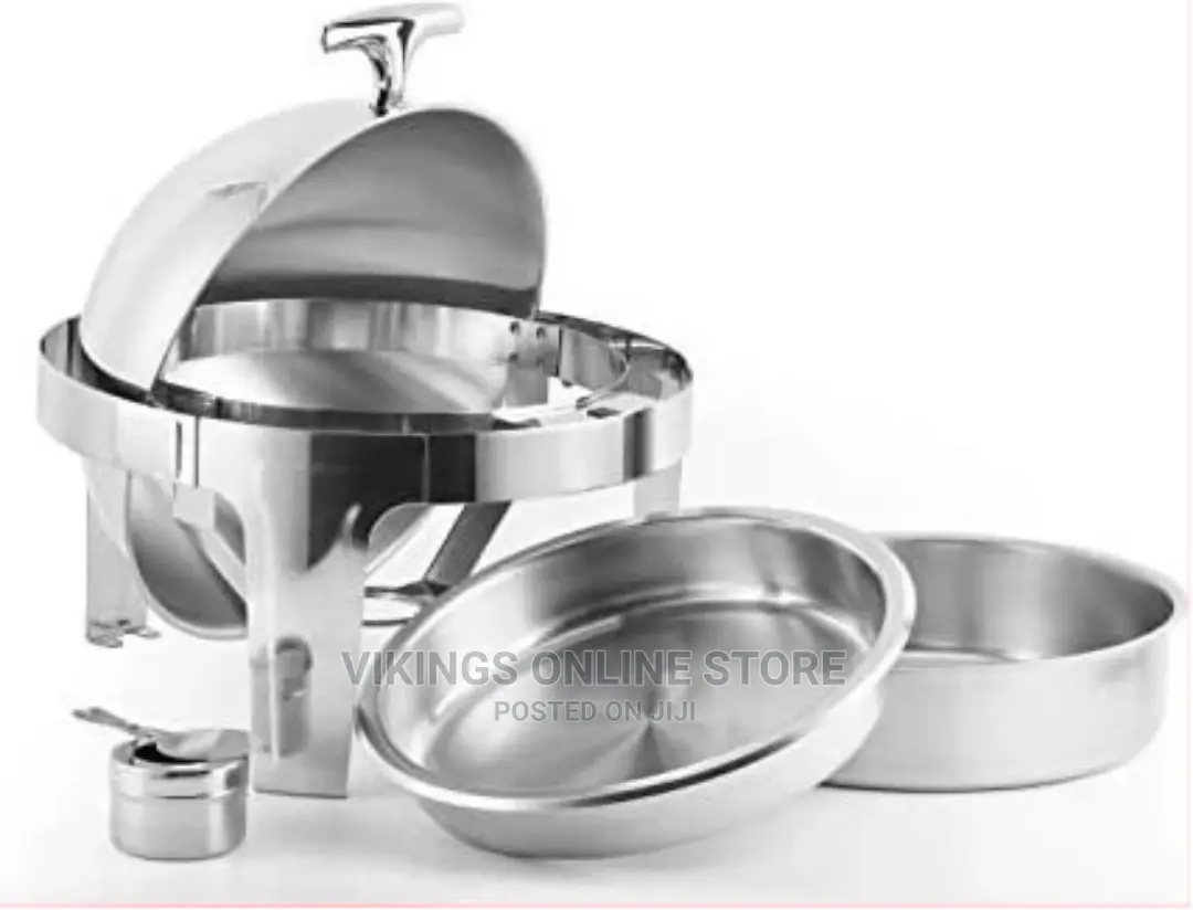 6.5L Stainless Steel Round Chafing Dish Roll Top Food Warmer