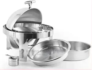 6.5L Stainless Steel Round Chafing Dish Roll Top Food Warmer