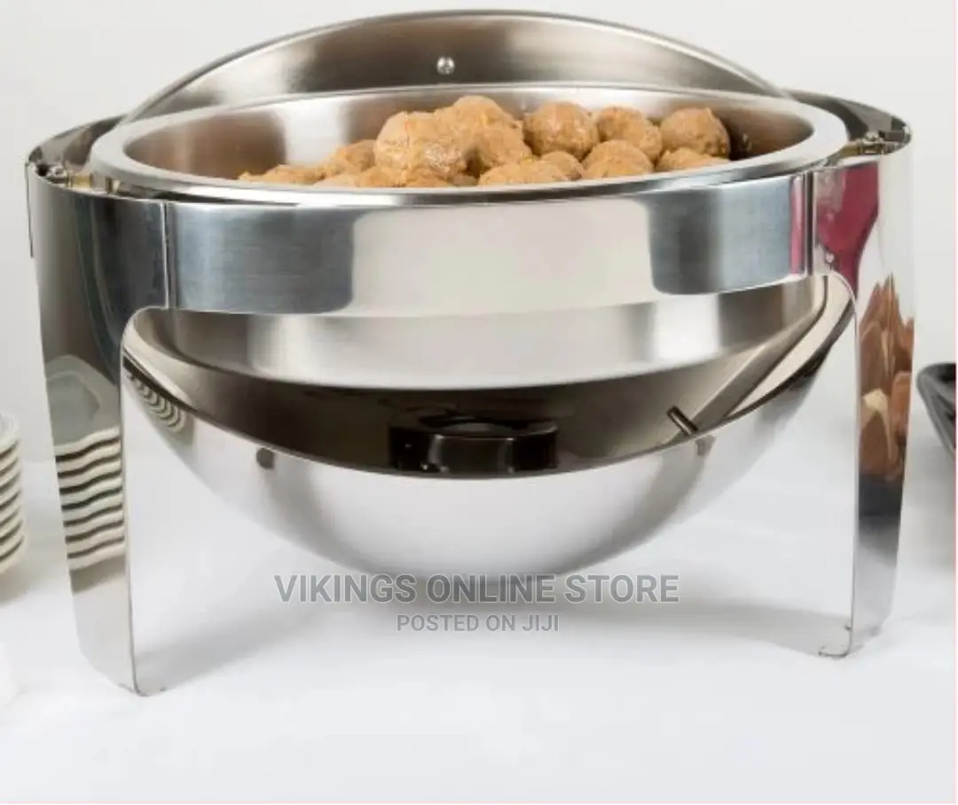 6.5L Stainless Steel Round Chafing Dish Roll Top Food Warmer