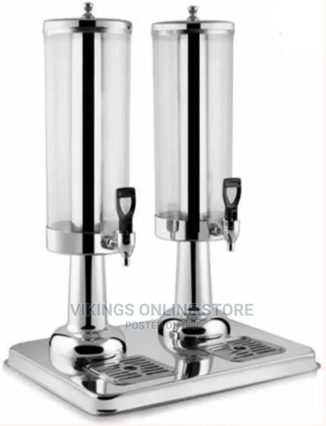 3L Twin Jar Juice Beverage Dispenser With Tap and Ice Tube