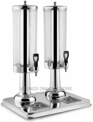 3L Twin Jar Juice Beverage Dispenser With Tap and Ice Tube