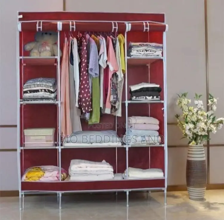 Metallic Wardrobe With Three Columns