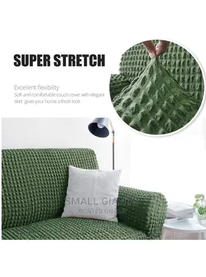 3:2:1 Green Six Seater Elastic Sofa Covers