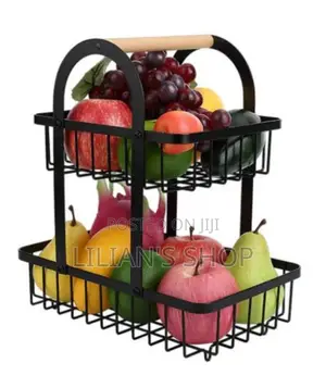 2 Tier Metallic Fruit Basket