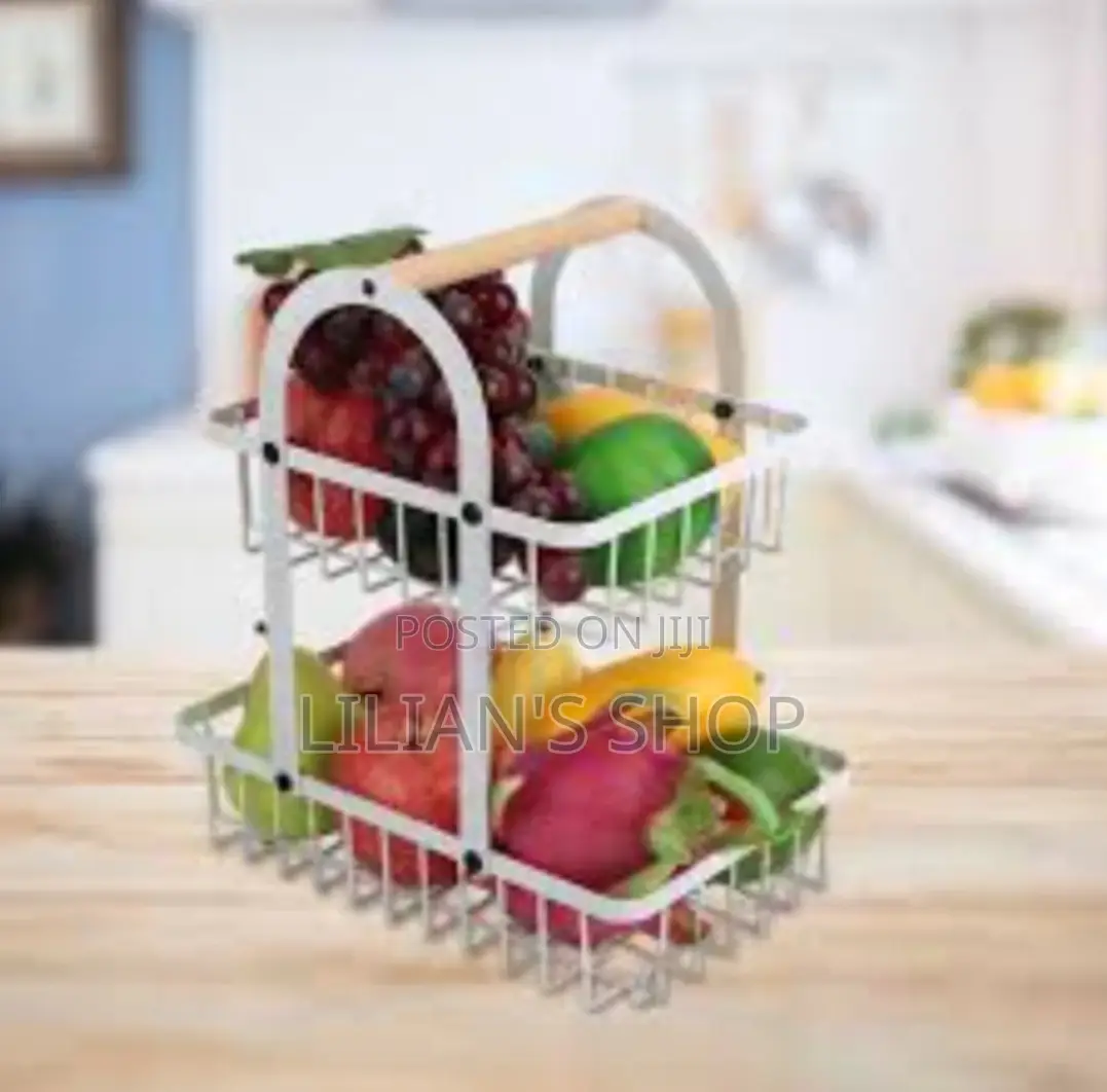 2 Tier Metallic Fruit Basket