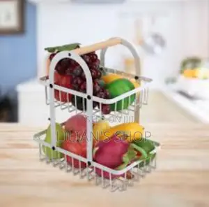 2 Tier Metallic Fruit Basket