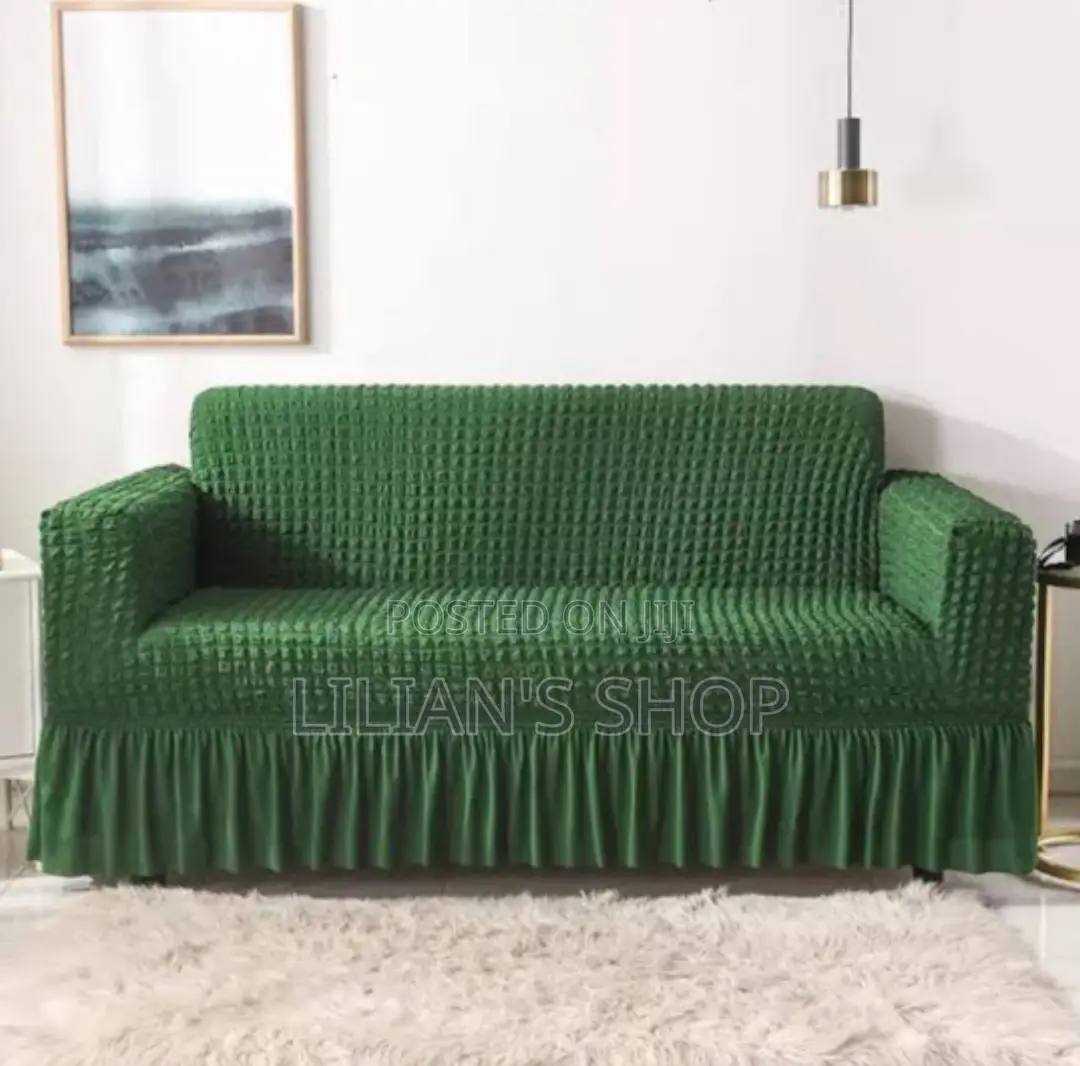 3:2:1 Green Six Seater Elastic Sofa Cover