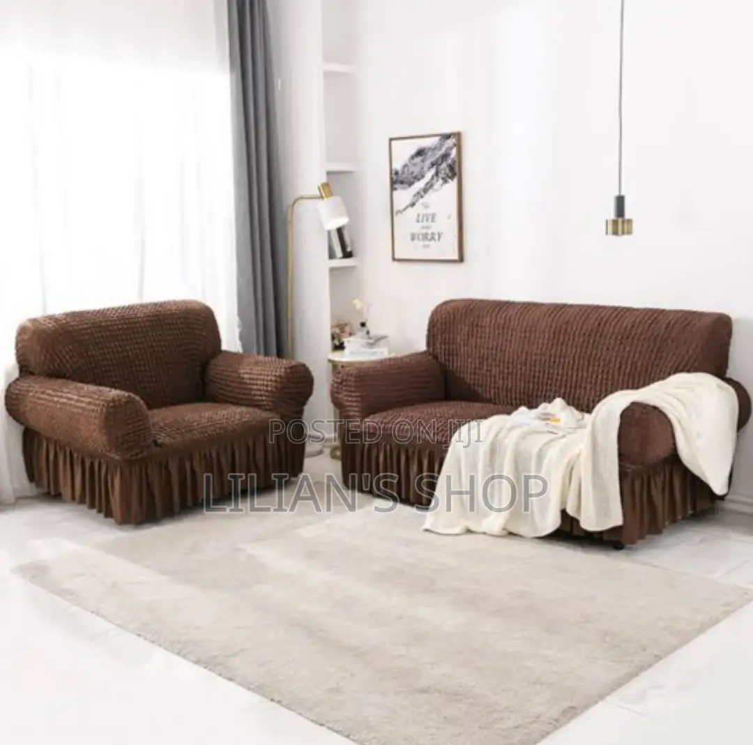 3:2:1 Six Seater Brown Sofa Cover