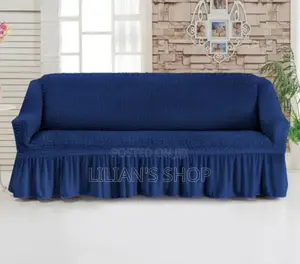 3:2:1 Six Seater Navy Blue Sofa Cover