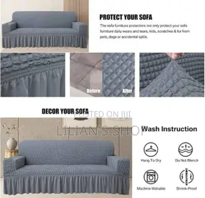 3:1:1 Light Grey Five Seater Elastic Sofa Cover
