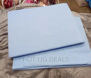 5x6 Cotton Bedsheets With 2 Pillowcases- Light Blue