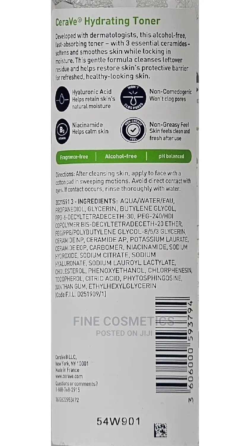Original Cerave Toner Alcohol Free Hydrating Toner 200ml