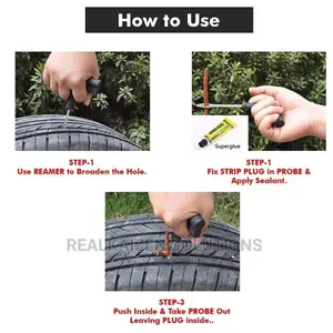 ROADSTER 6pc Tubeless Auto Car Bike Tubeless Tyre Repair Kit