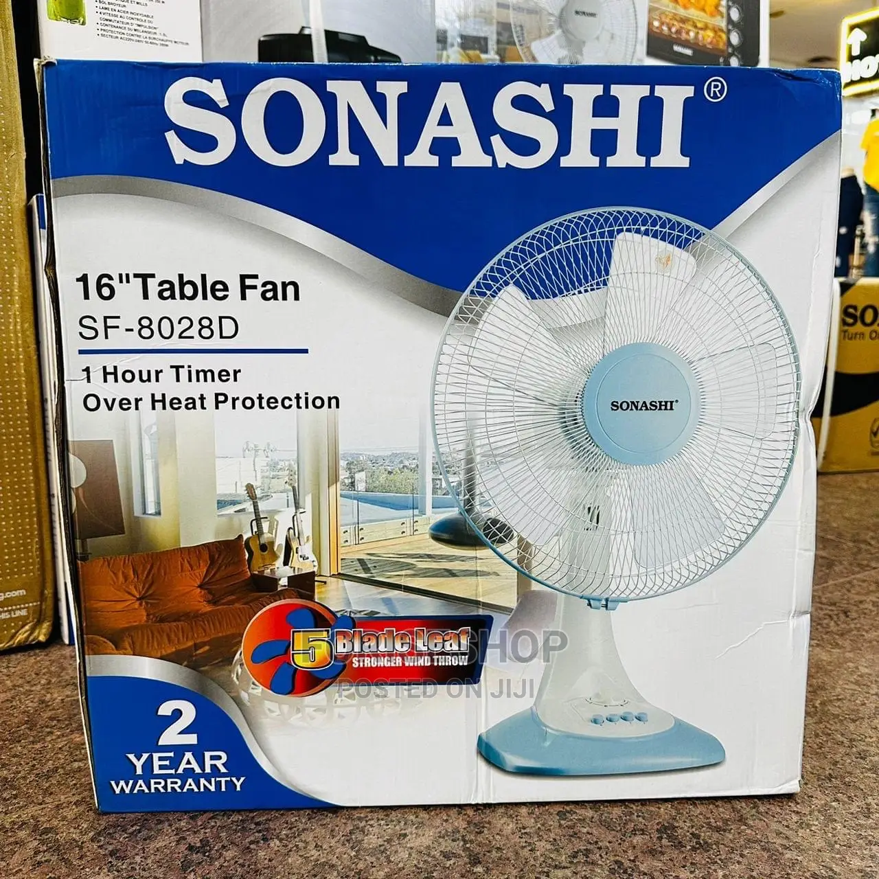 Original Sonashi 16" Table Fan With 1hour Timer 2yrs Warraty