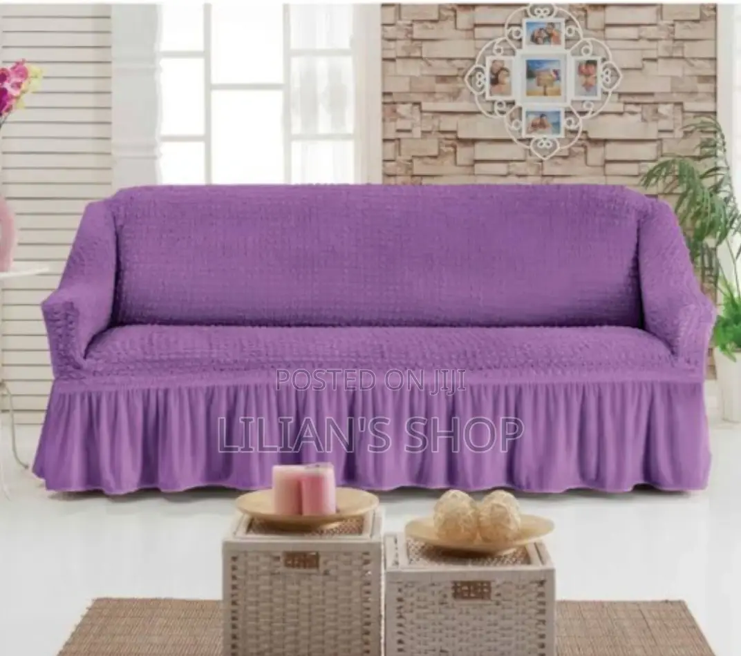 3:2:1 Purple Six Seater Elastic Sofa Cover