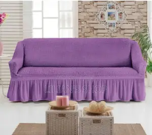 3:2:1 Purple Six Seater Elastic Sofa Cover