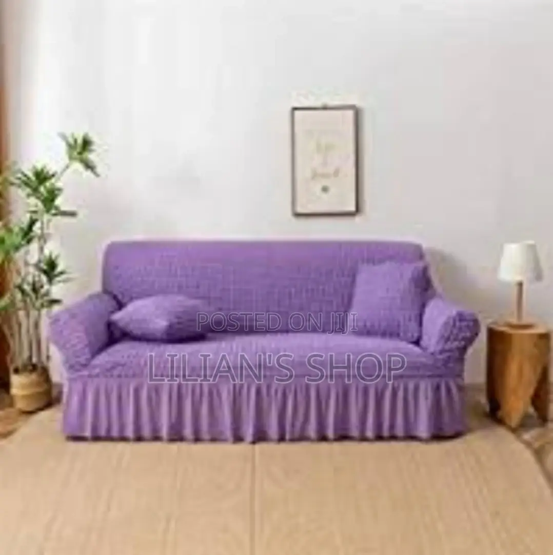 3:2:1 Purple Six Seater Elastic Sofa Cover