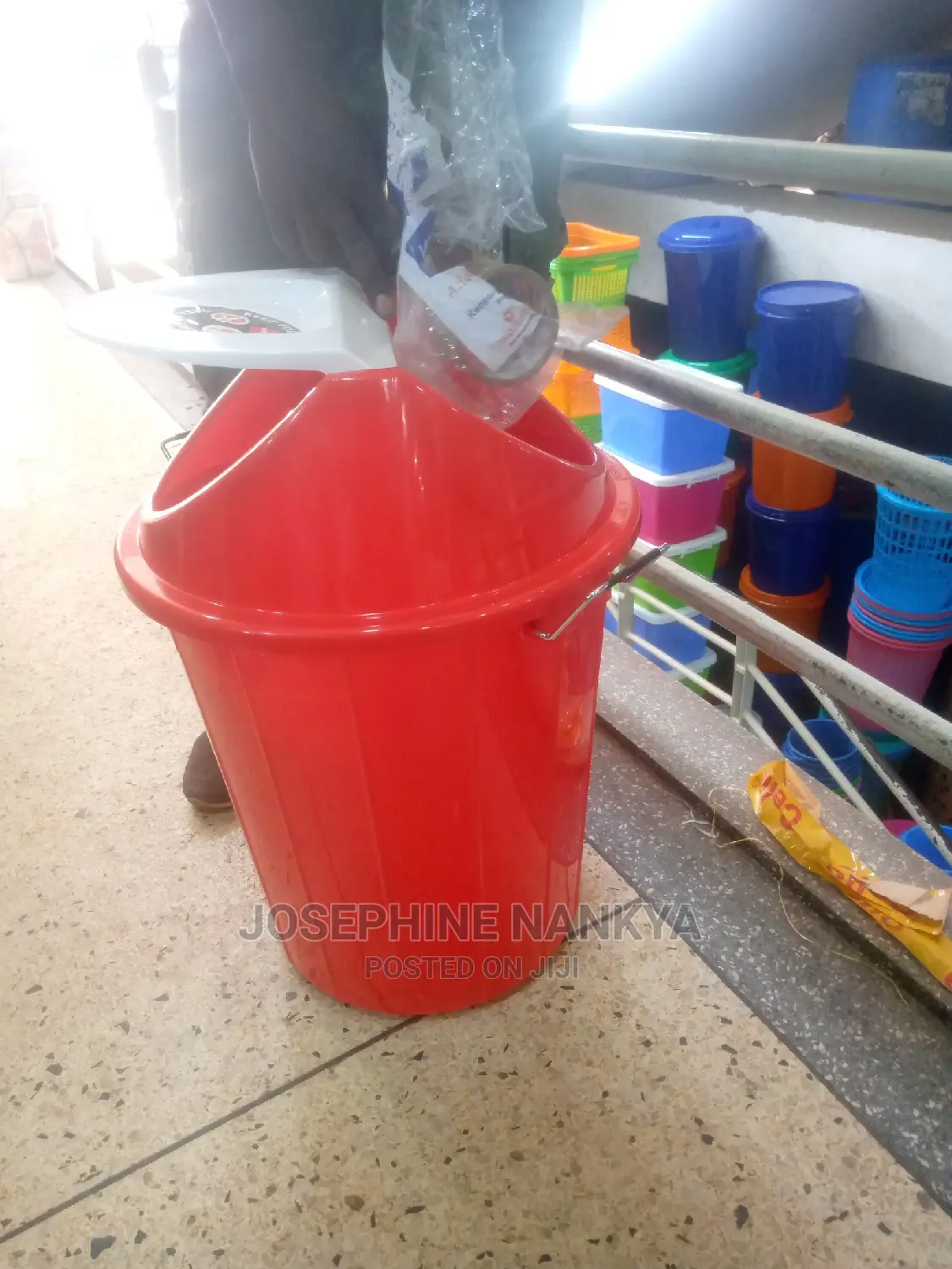 Swing Dust Bin, 50 Liters ,Red