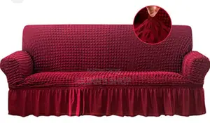 3:2:1 Wine Red Six Seater Elastic Sofa Cover