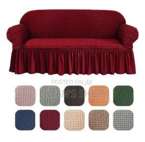 3:2:1 Wine Red Six Seater Elastic Sofa Cover