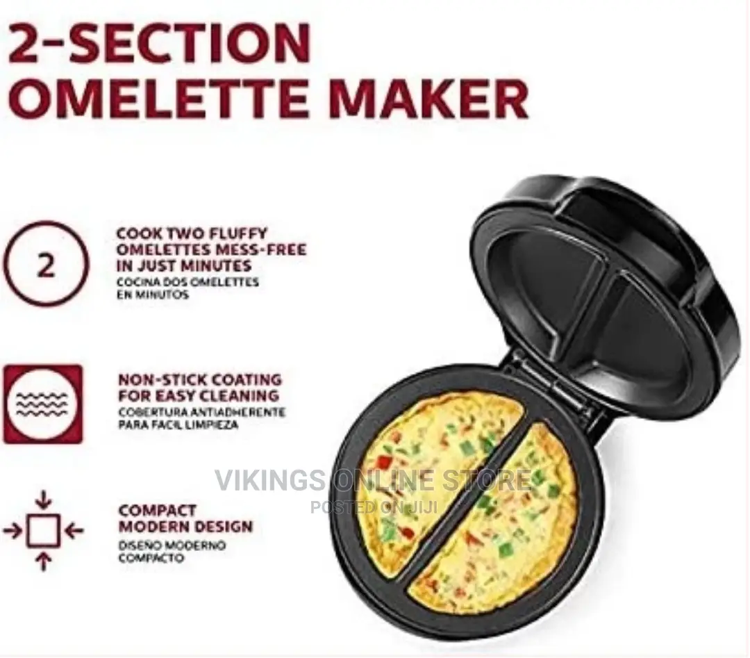 2 Section Stainless Steel Non-Stick Omelet Frittata Maker
