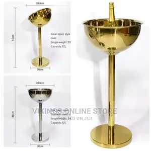 Outdoor Floor 12L Beer Champagne Wine Ice Bucket Gold.