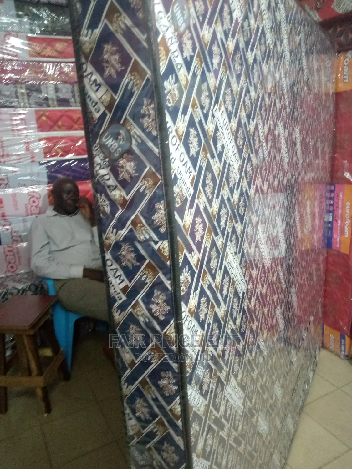 Mattress by 5x6x6inches.Eurofoam.( White and Blue)