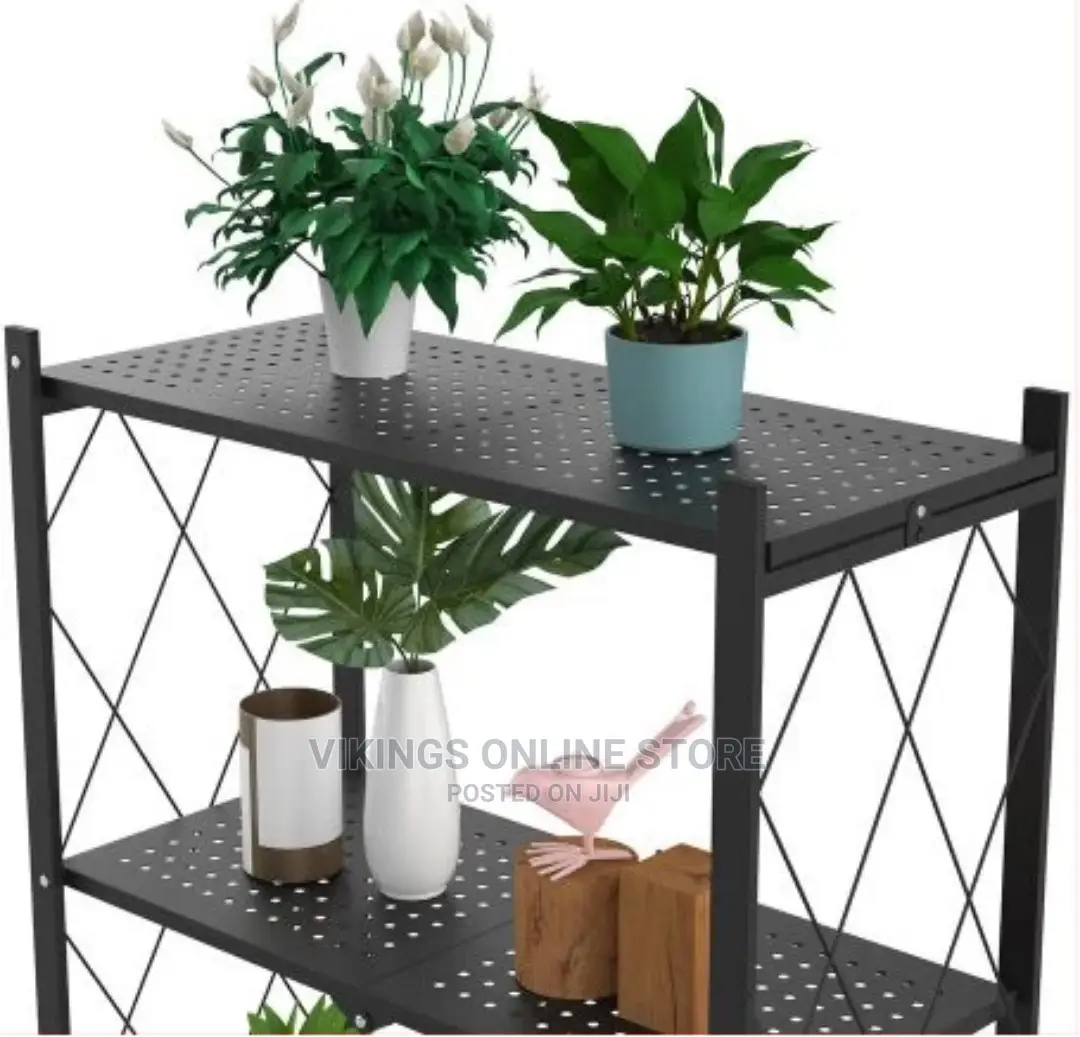 4 Tier Foldable Storage Shelves With Wheels.