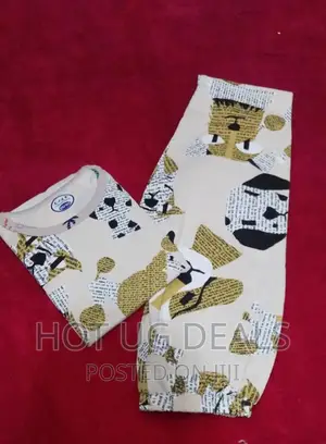2pc Night Wear Unisex Night Wear ( 6 - 9 Years) - Multicolor
