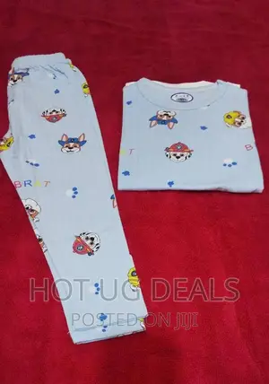 2pc Night Wear Unisex Night Wear ( 6 - 9 Years) - Multicolor