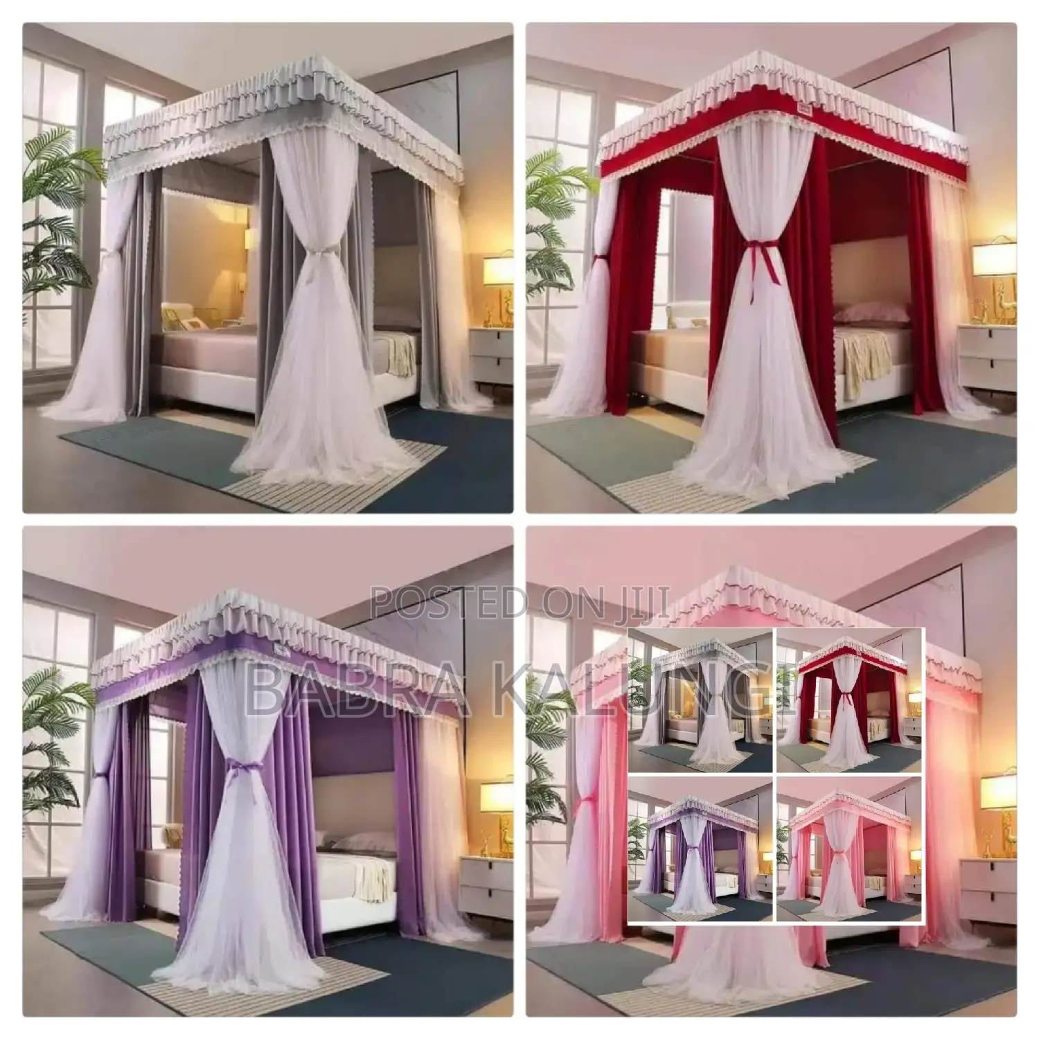 4 Stand Strong Mosquito Nets With Curtains