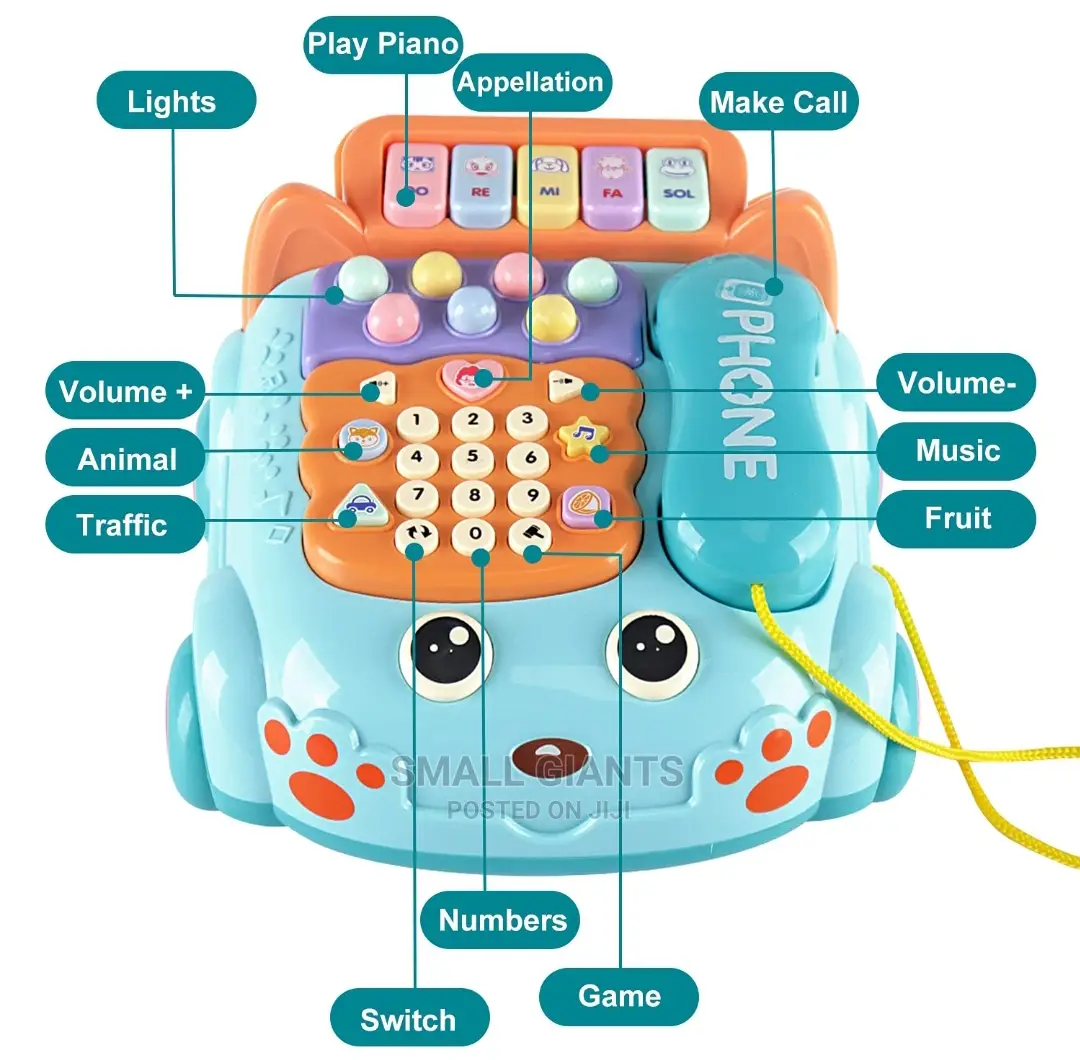 6 in 1 Baby Telephone Cartoon Toy Car