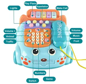 6 in 1 Baby Telephone Cartoon Toy Car