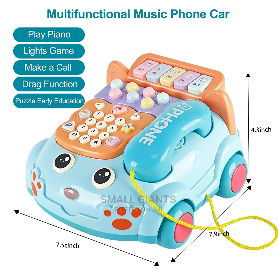 6 in 1 Baby Telephone Cartoon Toy Car