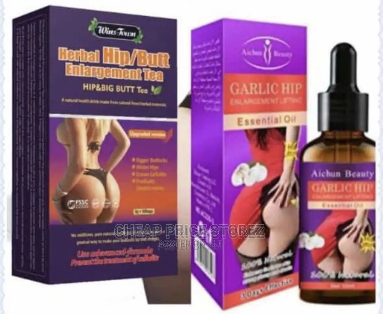 Wins Town Hip and Butt Enlargement Tea + Garlic Hip Up Oil