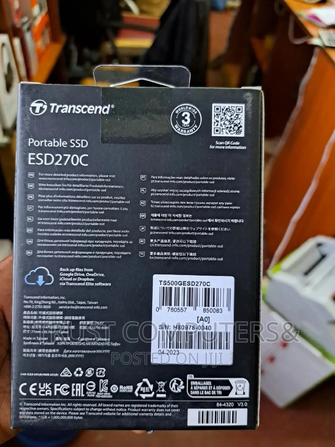 500gb Transcend External SDD 3.1 Usb C