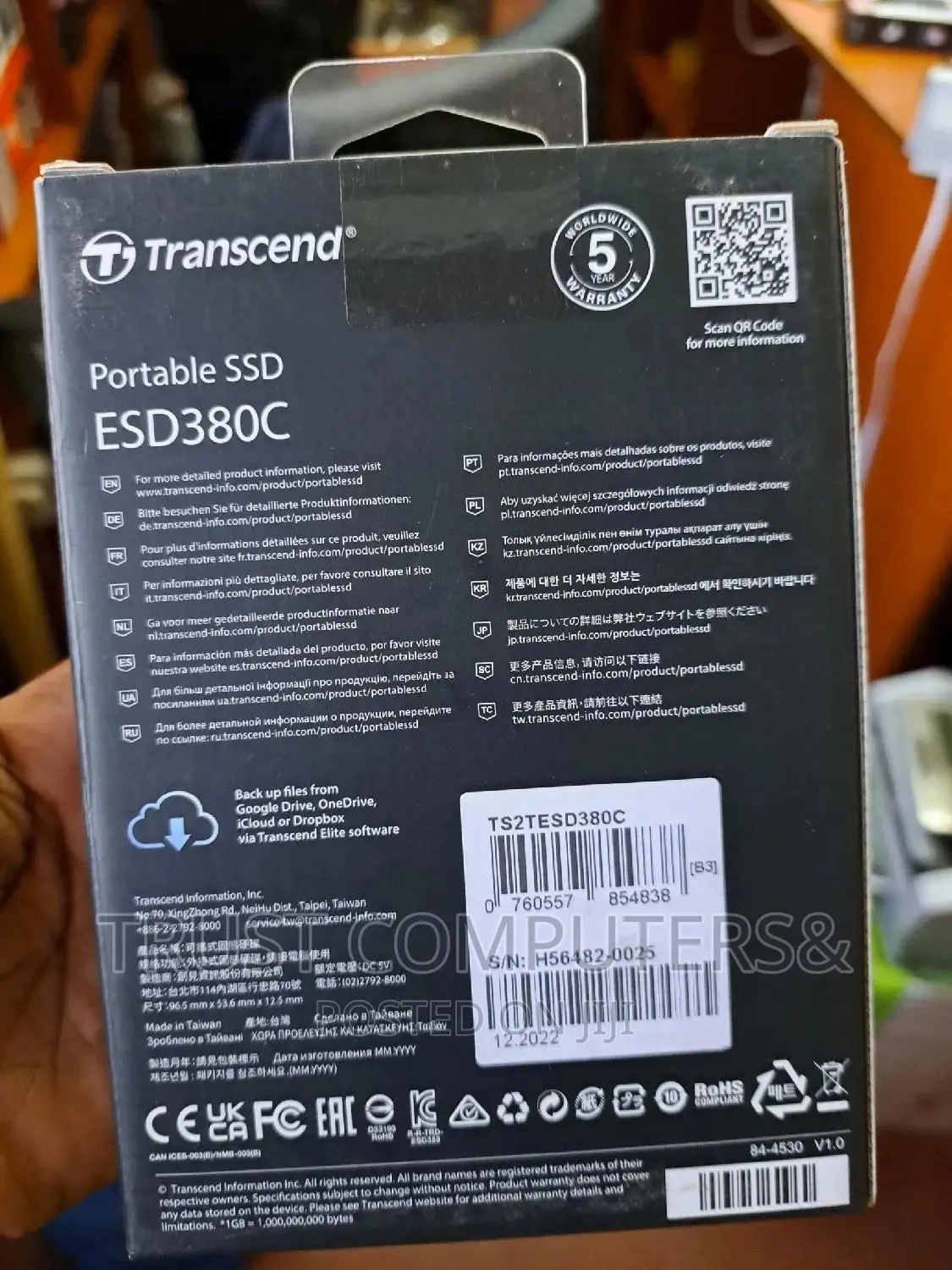 2TB External SSD Transcend 3.2 Usb C