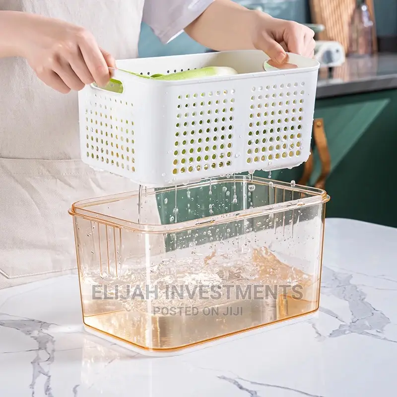 Multifunctional 2in1 Fridge Drain Basket/ Storage Container