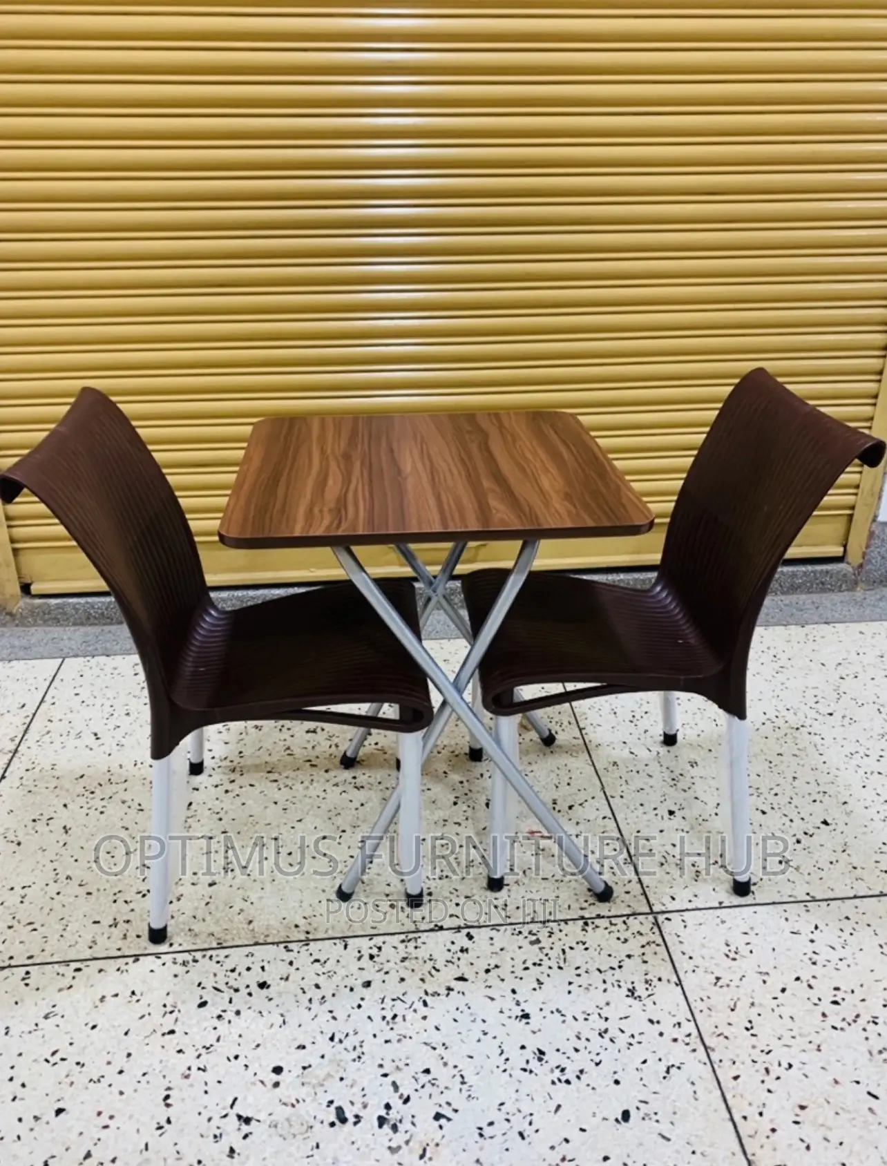 Wooden Table and Two Chairs