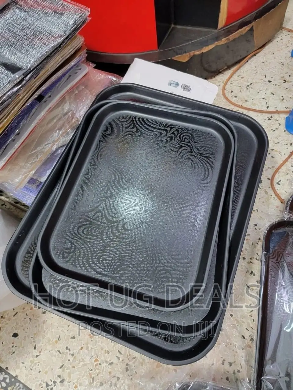 3pcs of RUBBER TRAYS - Black