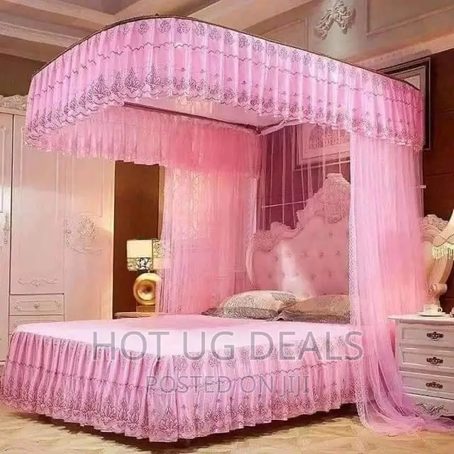 5x6 Two Stand Rail Mosquito Net - Pink