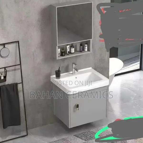Grey Wash Hand Basins Cabinet