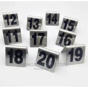11-20 Steel Table Number Plate 4 Restaurant Hotel Bar-Silver