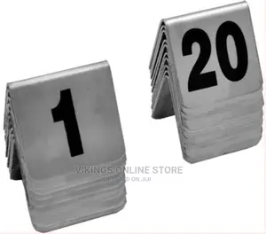 1-20 Steel Table Number Plate 4 Restaurant Hotel Bar-Silver
